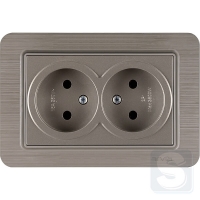 Розетка подвійна без заземлення 16A/220V Arvia Electric Lavin Мідь (21 28 4000 908)